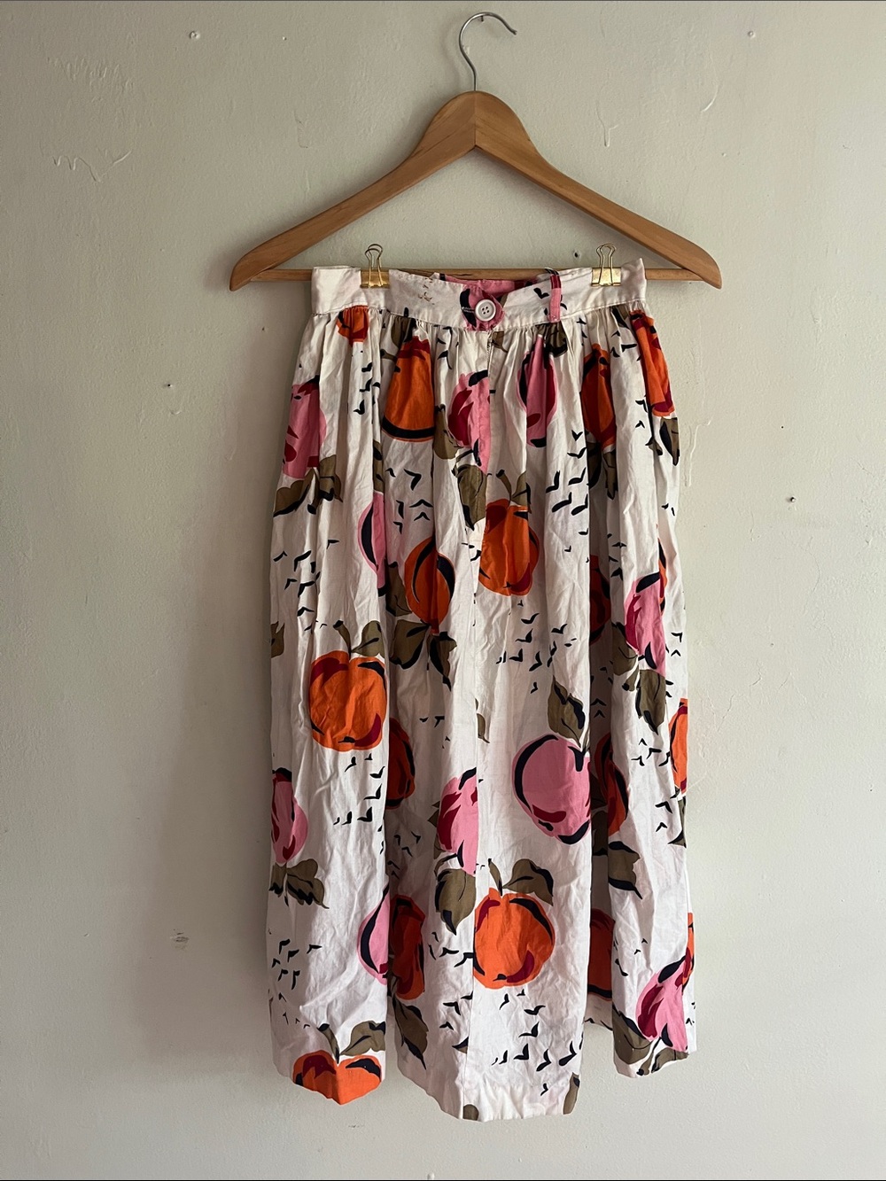 1950’s 100% cotton tangerine skirt